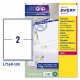 Etichette adesive L7168 - in carta - angoli arrotondati - laser - permanenti - 199,6 x 143,5 mm - 2 et/fg - 100 fogli - bianco -
