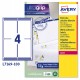 Etichette adesive L7169 - in carta - angoli arrotondati - laser - permanenti - 99,1 x 139 mm - 4 et/fg - 100 fogli - bianco - Av