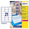Etichette adesive L7560 - in poliestere - laser - permanenti - 63,5 x 38,1 mm - 21 et/fg - 25 fogli - trasparente - Avery