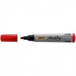 Marcatori permanente Marking a base d'alcool - punta tonda 1,70mm - rosso - Bic - conf. 12 pezzi