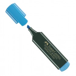 Evidenziatore Textliner 48 - punta di 3 differenti larghezze: 5,0- 3,0-1,0mm - azzurro - Faber-Castell