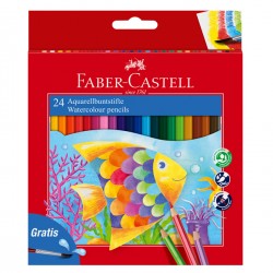 Acquerellabili Red pastelli colorati - mina Ø 3,30mm - colori assortiti - Faber-Castell - Astuccio 24 pastelli colorati