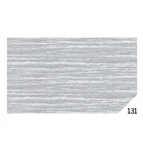 Carta crespa - 50 x 150 cm - argento metal 131 - Rex Sadoch - conf.10 rotoli
