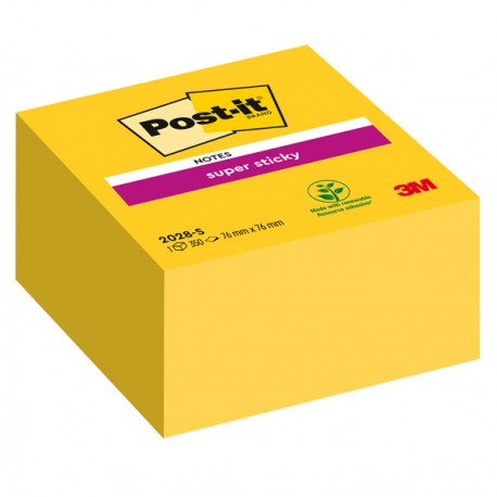 Blocco foglietti Post-it Super Sticky - 2028-S - 76 x 76 mm - giallo oro - 350 fogli - Post-it