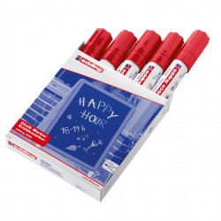 Marcatore a gesso liquido 4090 - punta scalpello - da 4 a 15mm - rosso - Edding