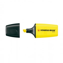 Evidenziatore Boss Mini - punta scalpello - tratto 2 - 5 mm - giallo 24 - Stabilo