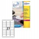 Etichette adesive L6114 - in poliestere - laser - permanenti - 63,5 x 29,6 mm - 27 et/fg - 20 fogli - bianco - Avery
