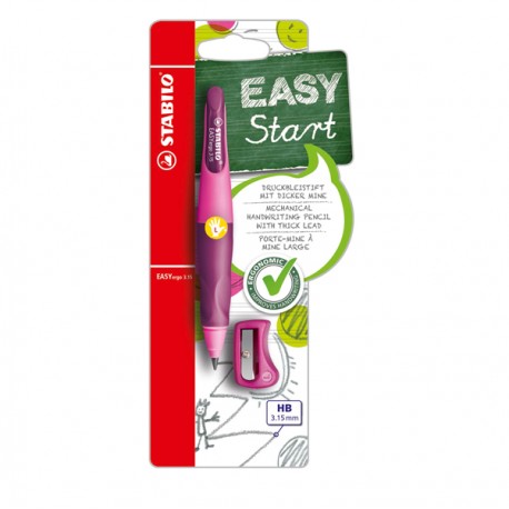 Portamine Easyergo - 3,15mm - per mancini + affilamine - rosa - Stabilo