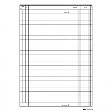 Registro cassa entrate/uscite - 24 x 17cm - 100 fogli - Edipro