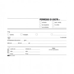 Blocco permesso uscita - 9,9 x 17cm - 50/50 fogli autoricalcanti - Edipro