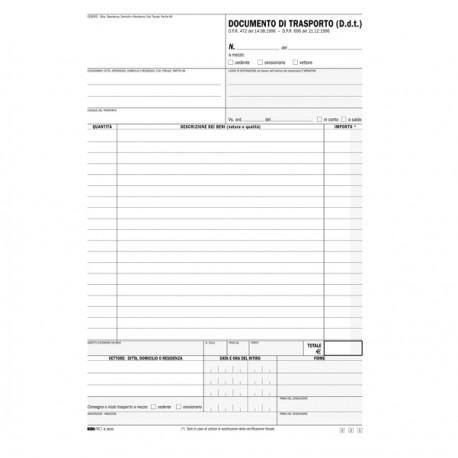DDT Snap - 3 copie autoricalcanti - 31 x 20,5cm - 100 fogli - Edipro