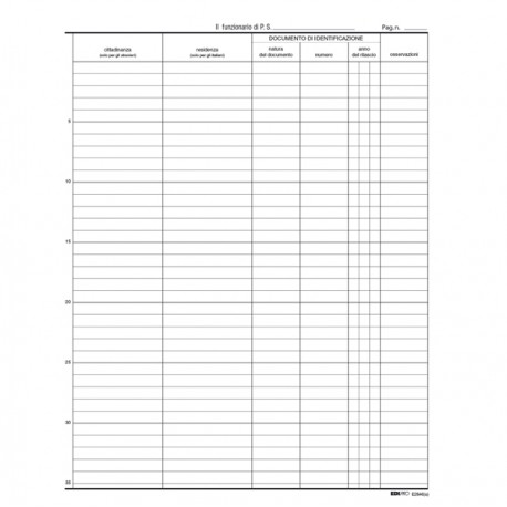 Registro persone alloggiate - 31 x 24,5cm - 46pg - Edipro