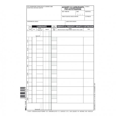 Blocco schede prelievo carburante - 21 x 15cm - 50 fogli - Edipro