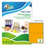 Etichette adesive LP4F - in carta - angoli arrotondati - permanenti - 200 x 142 mm - 2 et/fg - 70 fogli - arancio fluo - Tico
