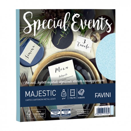 Busta Special Events - 170 x 170 mm - 120 gr - azzurro - Favini - conf. 10 buste