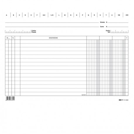 Schede in cartoncino 3 colonne - 17 x 24 cm orizzontale - Edipro - conf. 100 pezzi