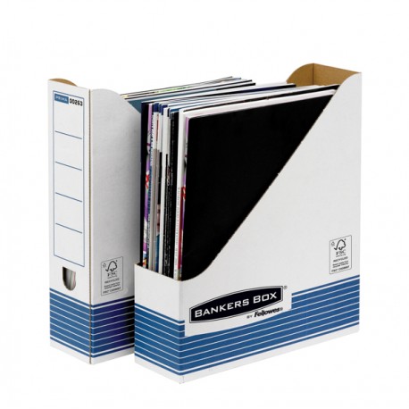 Portariviste Bankers Box System - 7,8 x 31,1 x 25,8 cm - bianco/blu - Fellowes