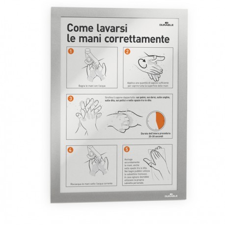 Cornice magnetica Duraframe - A5 - 15 x 21 cm - silver - Durable