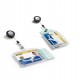 Portabadge Duo in acrilico con chiocciola - 2 tessere inseribili - 5,4 x 9 cm - Durable - conf. 10 pezzi