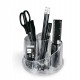 Desk set girevole portatutto - plexiglass - 13 x 16 x 12 cm - accessori inclusi - trasparente - Lebez