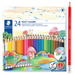Pastelli colorati Noris cancellabile 144 50 - cancellabili - colori assortiti - Staedtler - astuccio 24 pezzi