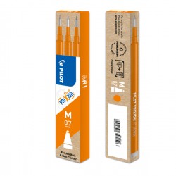 Refill a sfera Frixionball - punta 0,7mm - arancio - Pilot - conf. 3 pezzi