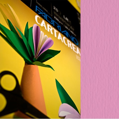 Cartoncino CartaCrea - 35 x 50 cm - 220gr - fucsia - Fabriano - blister 10 fogli
