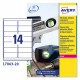 Etichette adesive extra strong L7063 - in poliestere - laser - permanenti - 99,1 x 38,1 mm - 14 et/fg - 20 fogli - bianco - Aver