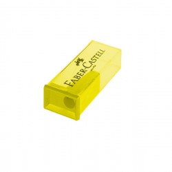 Temperamatite con contenitore - 1 foro - Faber-Castell - conf. 25 pezzi