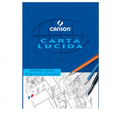 Blocco carta lucida - A3 - 10 fogli - 80gr - uso manuale - Canson