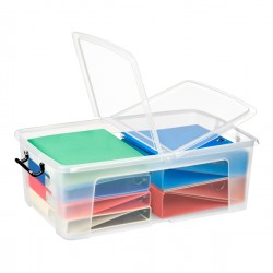 Contenitore multiuso Stata con coperchio - 67,5x44,5x23 cm - 50 L - PPL - trasparente - Cep