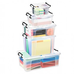 Contenitore multiuso Stata con coperchio - 67,5x44,5x23 cm - 50 L - PPL - trasparente - Cep
