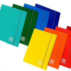Cartella 3 lembi con elastico One Color - A5 - dorso 1 cm - colori brillanti - Blasetti