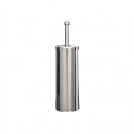 Portascopino WC Basic - da terra - acciaio inox - diametro 9,8 cm - altezza 38 cm - silver - Medial