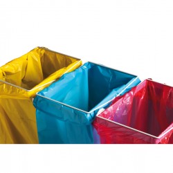 Carrello mobile Triflux - 83,3x36x90 cm - con ruote - 3 portasacco da 100 L ciascuno - acciaio - Medial