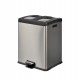 Pattumiera a pedale Multiflux - 49,5 × 45,9 × 63,6 cm - 2 secchi da 30 L ciascuno - inox - Medial
