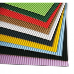 Cartoncino ondulato Cannetè 2200 - 25 x 35 cm - colori assortiti - DECO - conf. 10 fogli
