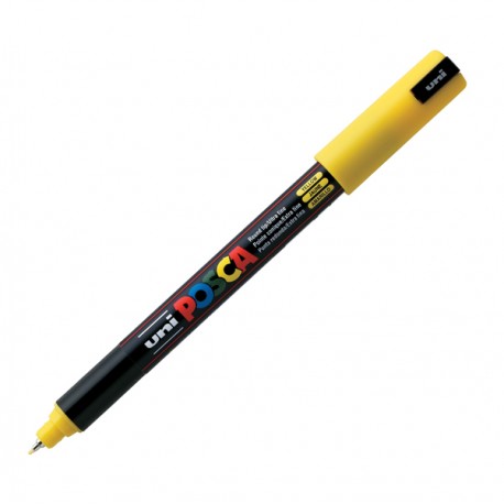 Marcatore a base d'acqua Uni Posca Pen PC1M - punta extra fine 0,7mm - giallo - Uni Mitsubishi