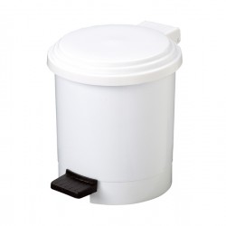 Pattumiera a pedale Ruf - PP - 6 L - diametro 22,5 cm - altezza 26,5 cm - bianco - Medial