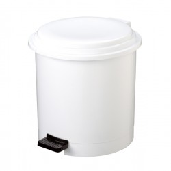 Pattumiera a pedale Ruf - PP - 12 L - diametro 27 cm - altezza 34 cm - bianco - Medial