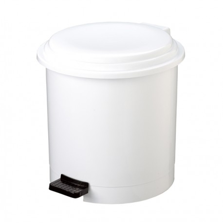 Pattumiera a pedale Ruf - PP - 12 L - diametro 27 cm - altezza 34 cm - bianco - Medial