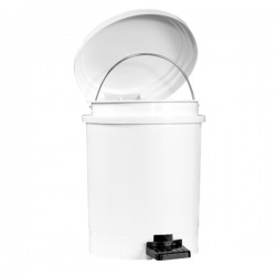 Pattumiera a pedale Ruf - PP - 12 L - diametro 27 cm - altezza 34 cm - bianco - Medial