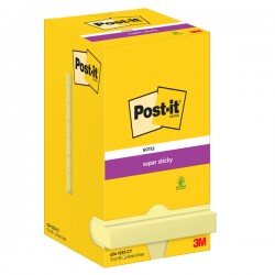 Blocco foglietti Super Sticky - 654-12SS-CY - 76 x 76 mm - giallo Canary - 90 fogli - Post-it