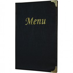 Portamenù Basic - A4 - 31,5 x 24 cm - PVC - nero - 4+2 buste fisse incluse - Securit