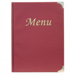 Portamenù Basic - A4 - 31,5 x 24 cm - PVC - bordeaux - 4+2 buste fisse incluse - Securit