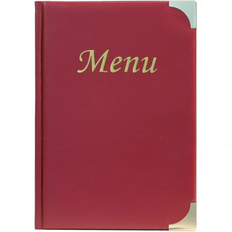 Portamenù Basic - A5 - 23,7 x 17 cm - PVC - bordeaux - 4+2 buste fisse incluse - Securit