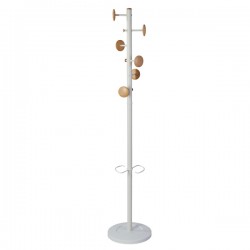 Appendiabiti a 6 ganci Music + 3 miniganci 175cm - bianco/legno - Alba