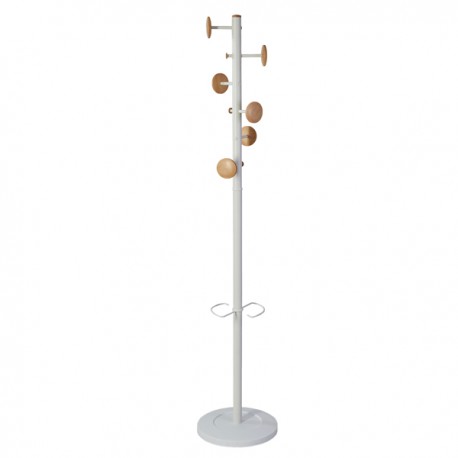 Appendiabiti a 6 ganci Music + 3 miniganci 175cm - bianco/legno - Alba
