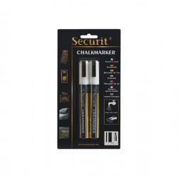 Marcatore a gesso liquido - punta media da 2,00-6,00mm - bianco - Securit - conf. 2 pezzi