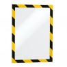 Cornice Duraframe Security - adesiva - pannello magnetico - A4 (21 x 29,7 cm) - giallo/nero - Durable